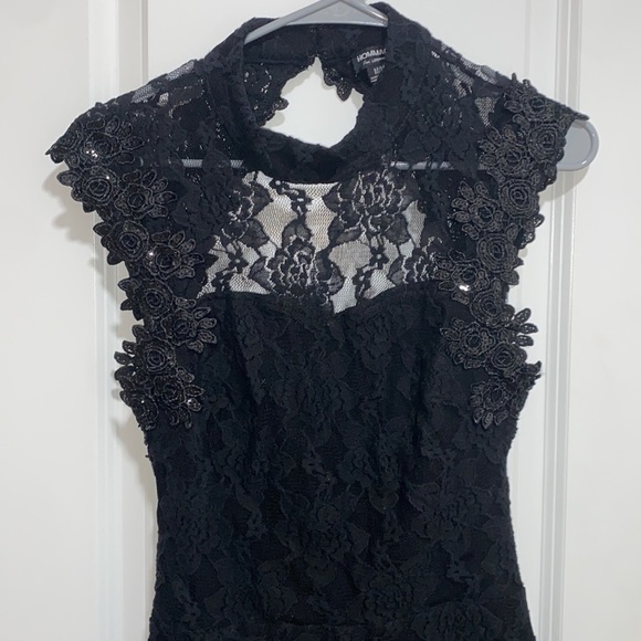 Hommage Black Sequin/Lace Romper - Picture 1 of 4